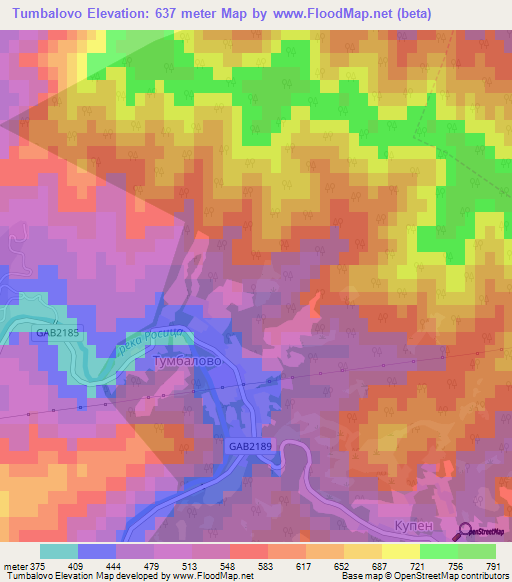 Tumbalovo,Bulgaria Elevation Map
