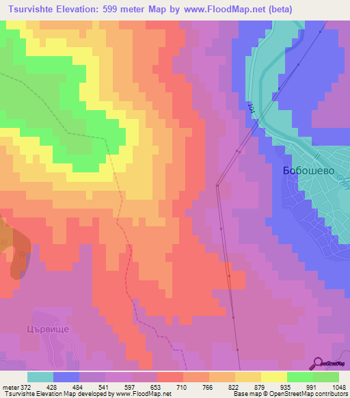 Tsurvishte,Bulgaria Elevation Map