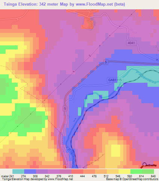 Tsinga,Bulgaria Elevation Map