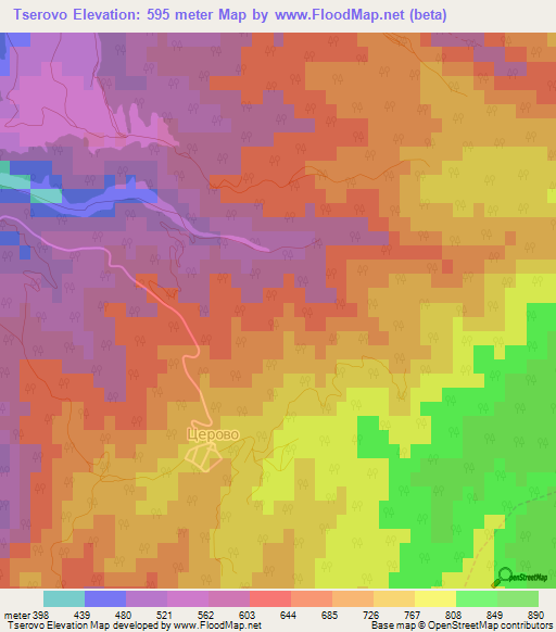 Tserovo,Bulgaria Elevation Map