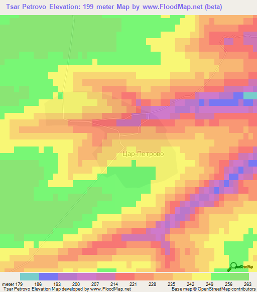 Tsar Petrovo,Bulgaria Elevation Map