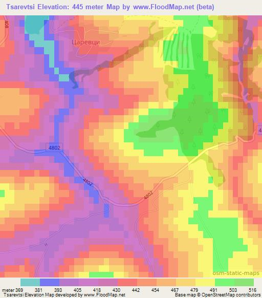Tsarevtsi,Bulgaria Elevation Map