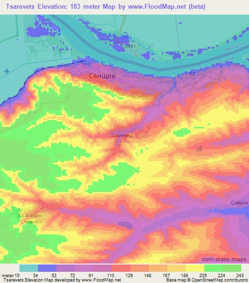 Tsarevets,Bulgaria Elevation Map