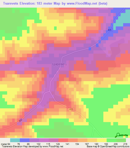 Tsarevets,Bulgaria Elevation Map