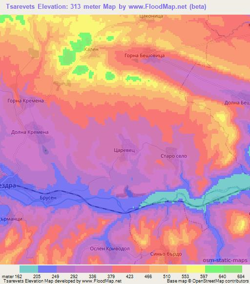 Tsarevets,Bulgaria Elevation Map