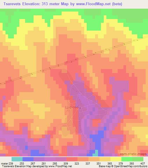 Tsarevets,Bulgaria Elevation Map