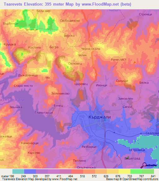 Tsarevets,Bulgaria Elevation Map