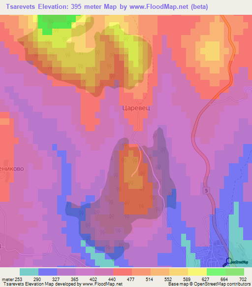 Tsarevets,Bulgaria Elevation Map