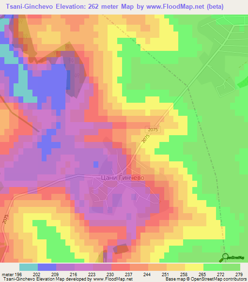 Tsani-Ginchevo,Bulgaria Elevation Map