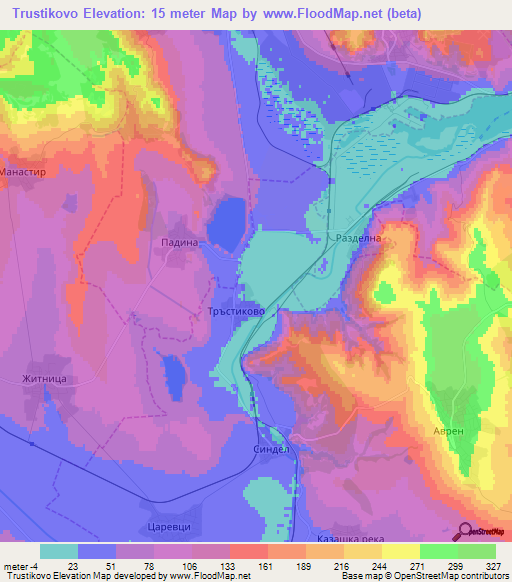 Trustikovo,Bulgaria Elevation Map
