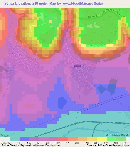 Troitsa,Bulgaria Elevation Map