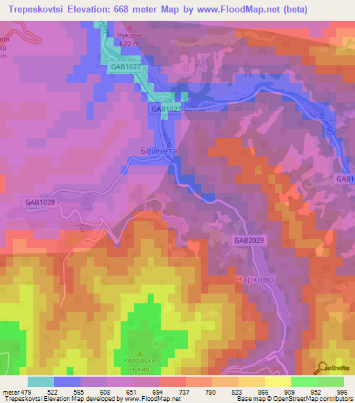Trepeskovtsi,Bulgaria Elevation Map