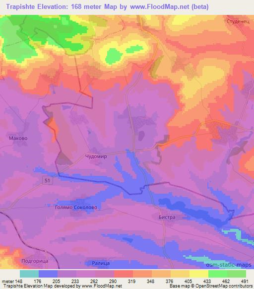 Trapishte,Bulgaria Elevation Map