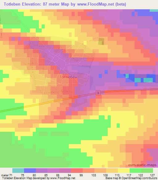 Totleben,Bulgaria Elevation Map