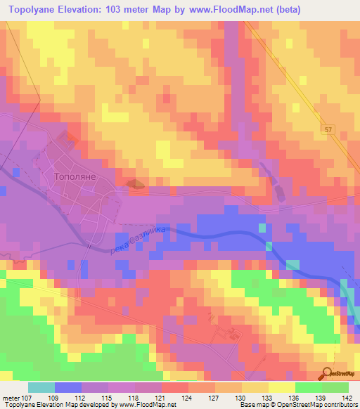 Topolyane,Bulgaria Elevation Map