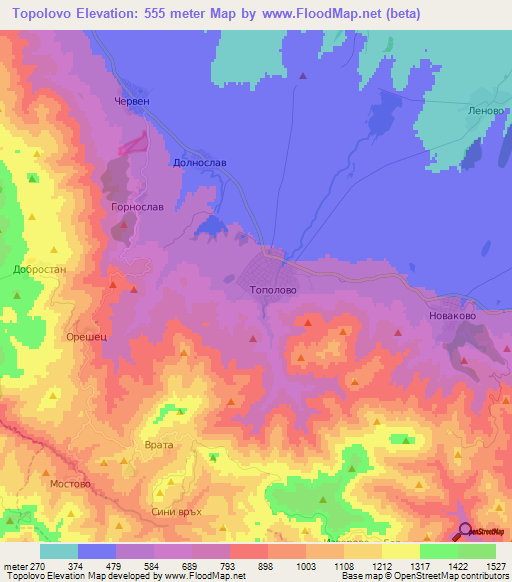 Topolovo,Bulgaria Elevation Map