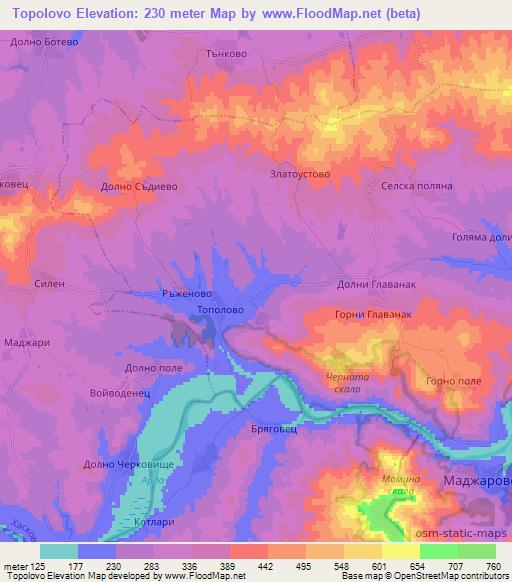 Topolovo,Bulgaria Elevation Map