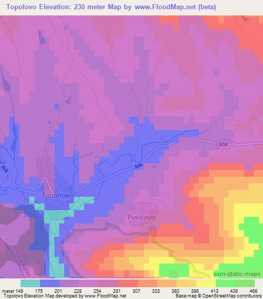 Topolovo,Bulgaria Elevation Map