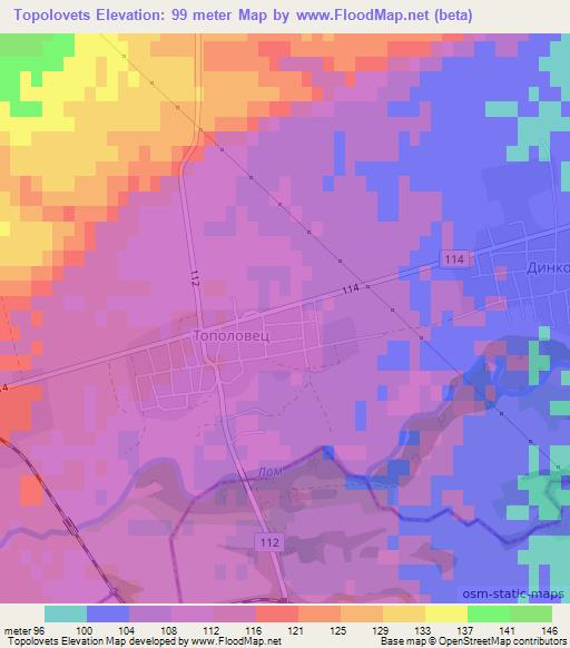 Topolovets,Bulgaria Elevation Map