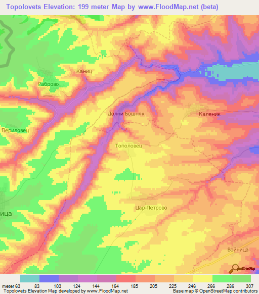 Topolovets,Bulgaria Elevation Map
