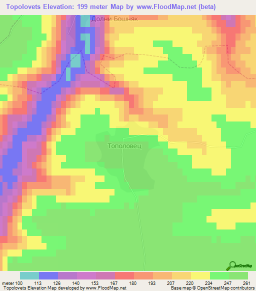 Topolovets,Bulgaria Elevation Map