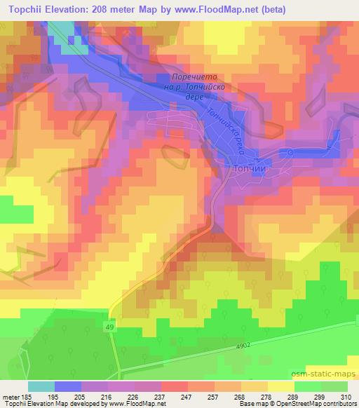 Topchii,Bulgaria Elevation Map