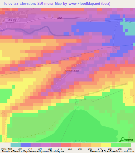 Tolovitsa,Bulgaria Elevation Map