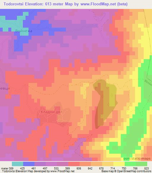 Todorovtsi,Bulgaria Elevation Map