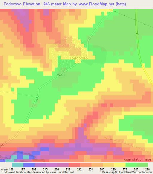 Todorovo,Bulgaria Elevation Map