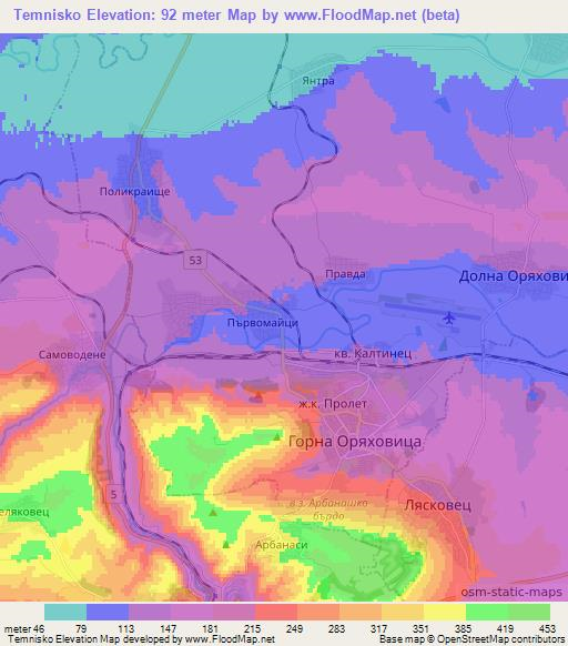 Temnisko,Bulgaria Elevation Map