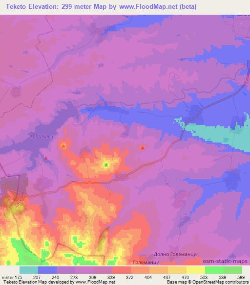 Teketo,Bulgaria Elevation Map