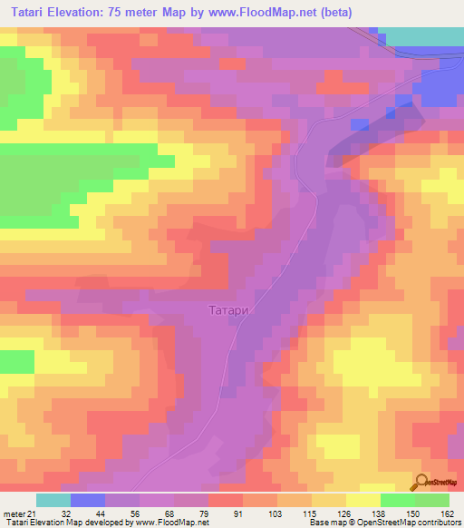 Tatari,Bulgaria Elevation Map