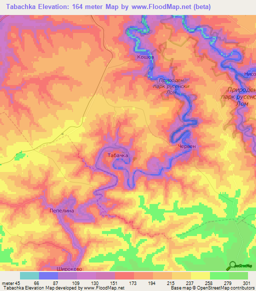 Tabachka,Bulgaria Elevation Map