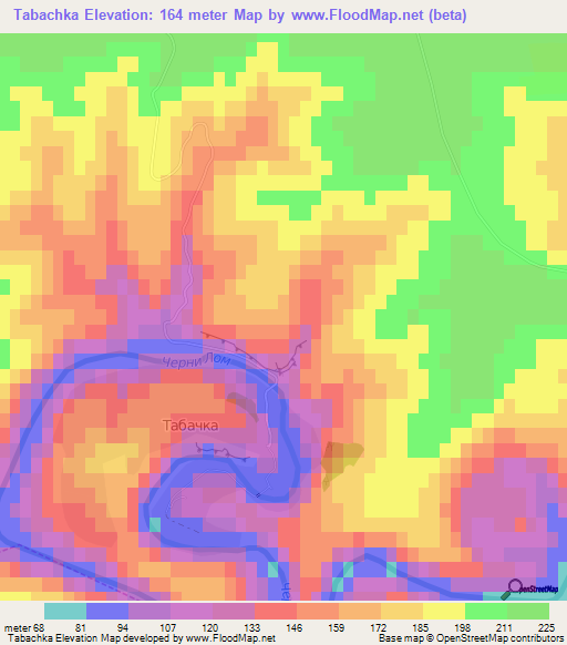 Tabachka,Bulgaria Elevation Map