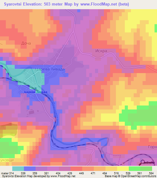 Syarovtsi,Bulgaria Elevation Map