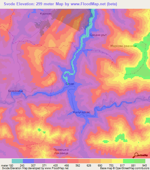 Svode,Bulgaria Elevation Map