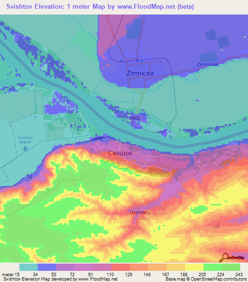 Svishtov,Bulgaria Elevation Map