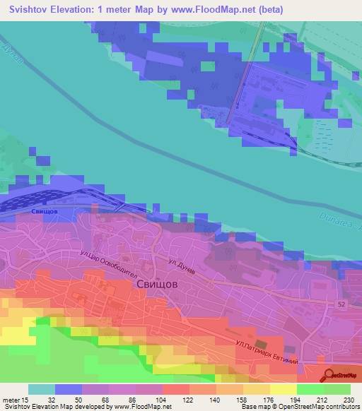 Svishtov,Bulgaria Elevation Map