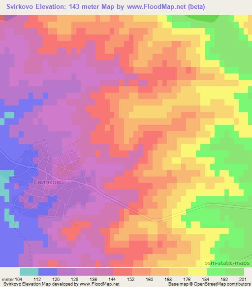 Svirkovo,Bulgaria Elevation Map