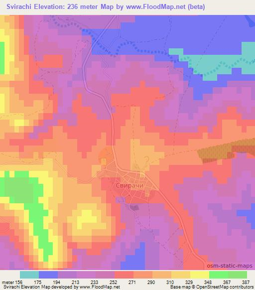 Svirachi,Bulgaria Elevation Map