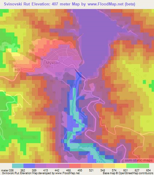Svinovski Rut,Bulgaria Elevation Map