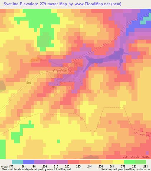 Svetlina,Bulgaria Elevation Map