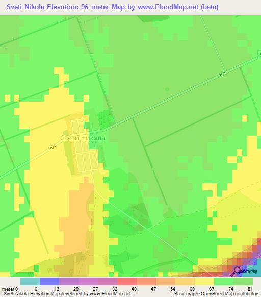 Sveti Nikola,Bulgaria Elevation Map