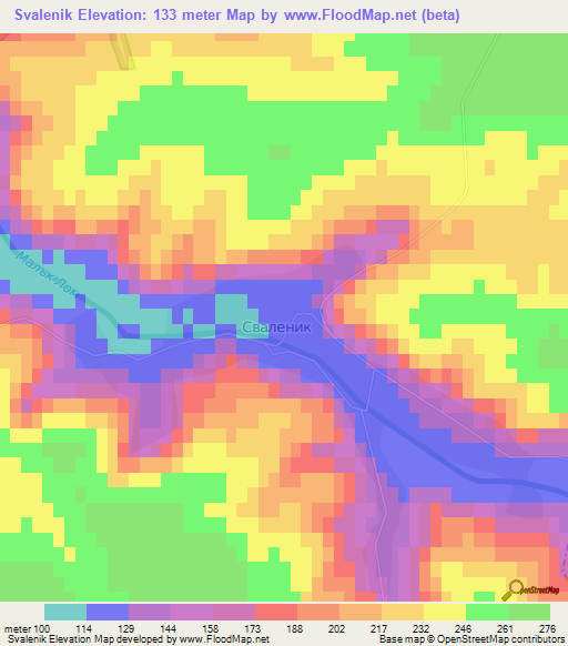 Svalenik,Bulgaria Elevation Map