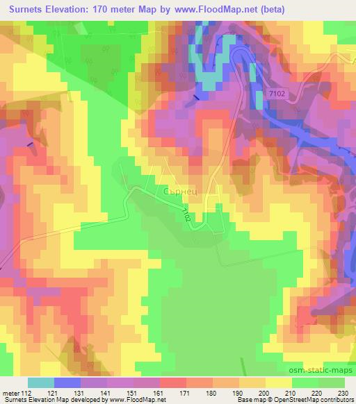 Surnets,Bulgaria Elevation Map