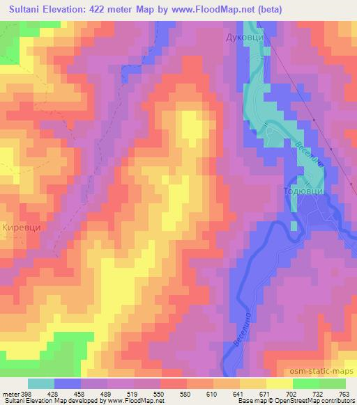 Sultani,Bulgaria Elevation Map