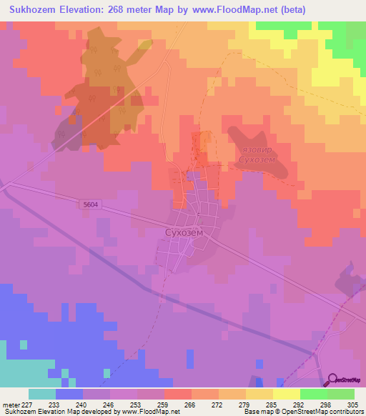 Sukhozem,Bulgaria Elevation Map