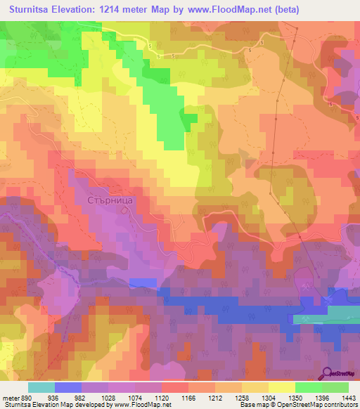 Sturnitsa,Bulgaria Elevation Map