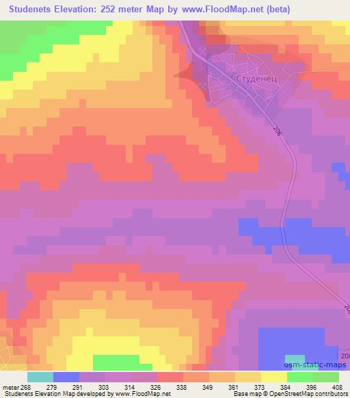 Studenets,Bulgaria Elevation Map