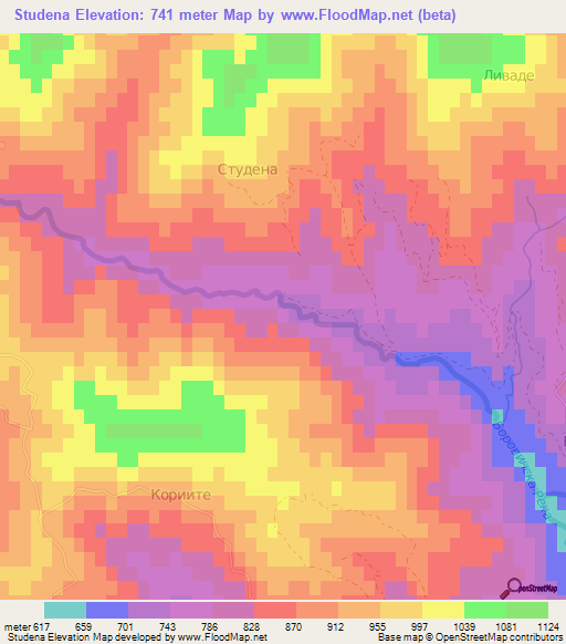 Studena,Bulgaria Elevation Map